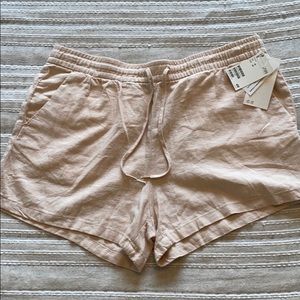 NWT H&M linen blend blush shorts